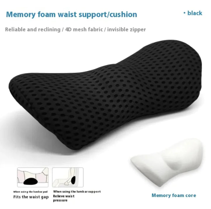 Ergonomic Memory Foam Lumbar Support Pillow - Office Chair Back Cushion