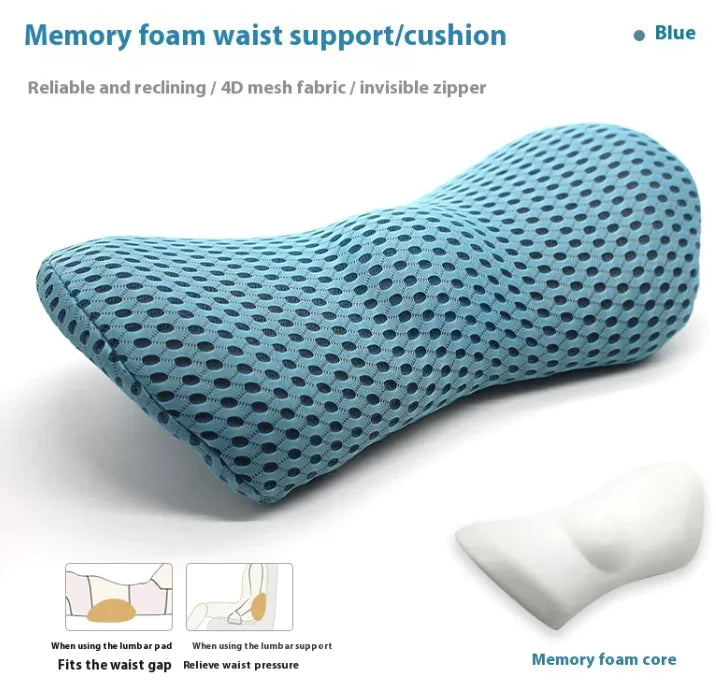 Ergonomic Memory Foam Lumbar Support Pillow - Office Chair Back Cushion